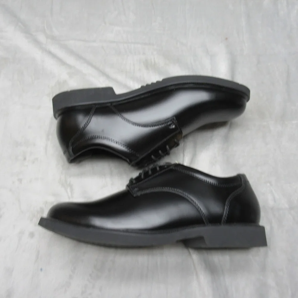 Thorogood Mens Shoes 11M Black Oxford Slip Resistant Leather Lace High Shine NEW
